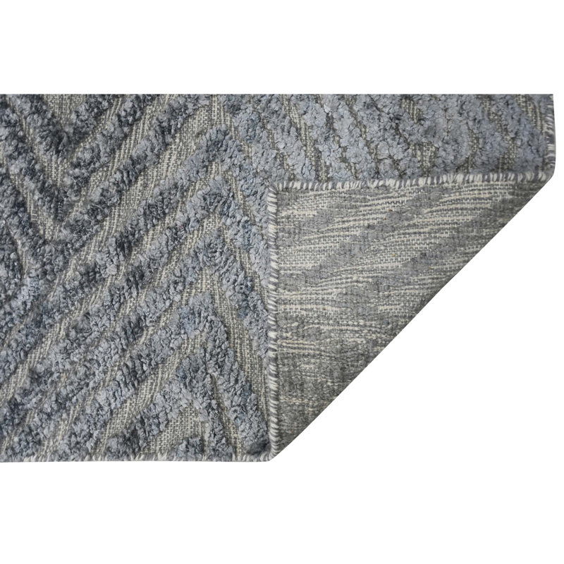 Hand Woven Wool Geometric Area Rug, Rectangle 10' x 14'
