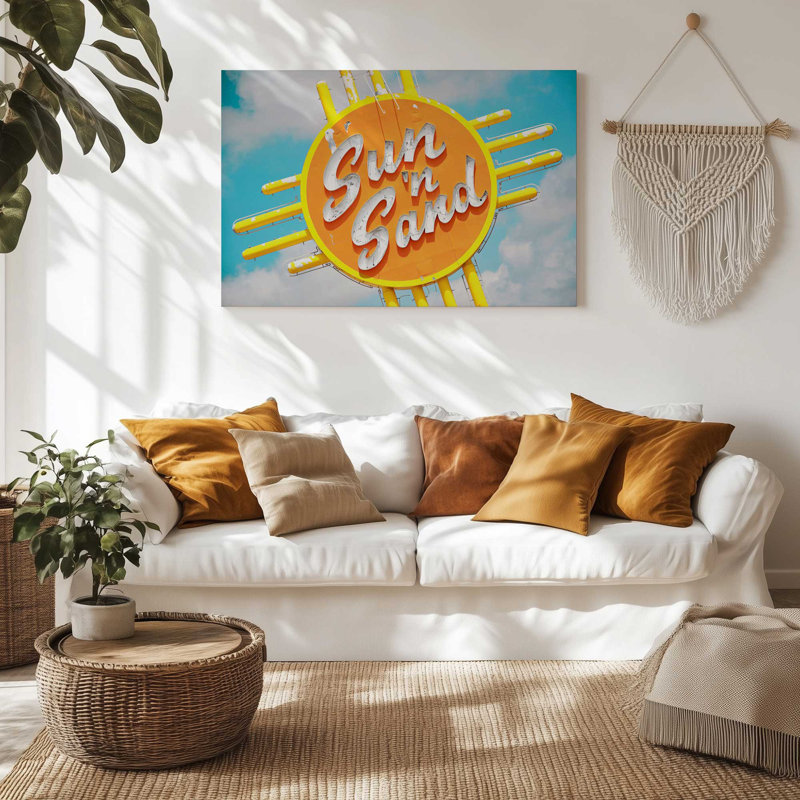 Soleil et sable, H 12 po x l 18 po, Toile tendue, Ne s’applique pas