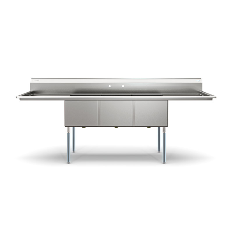 102'' L Triple Bowl Stainless Steel Kitchen Sink