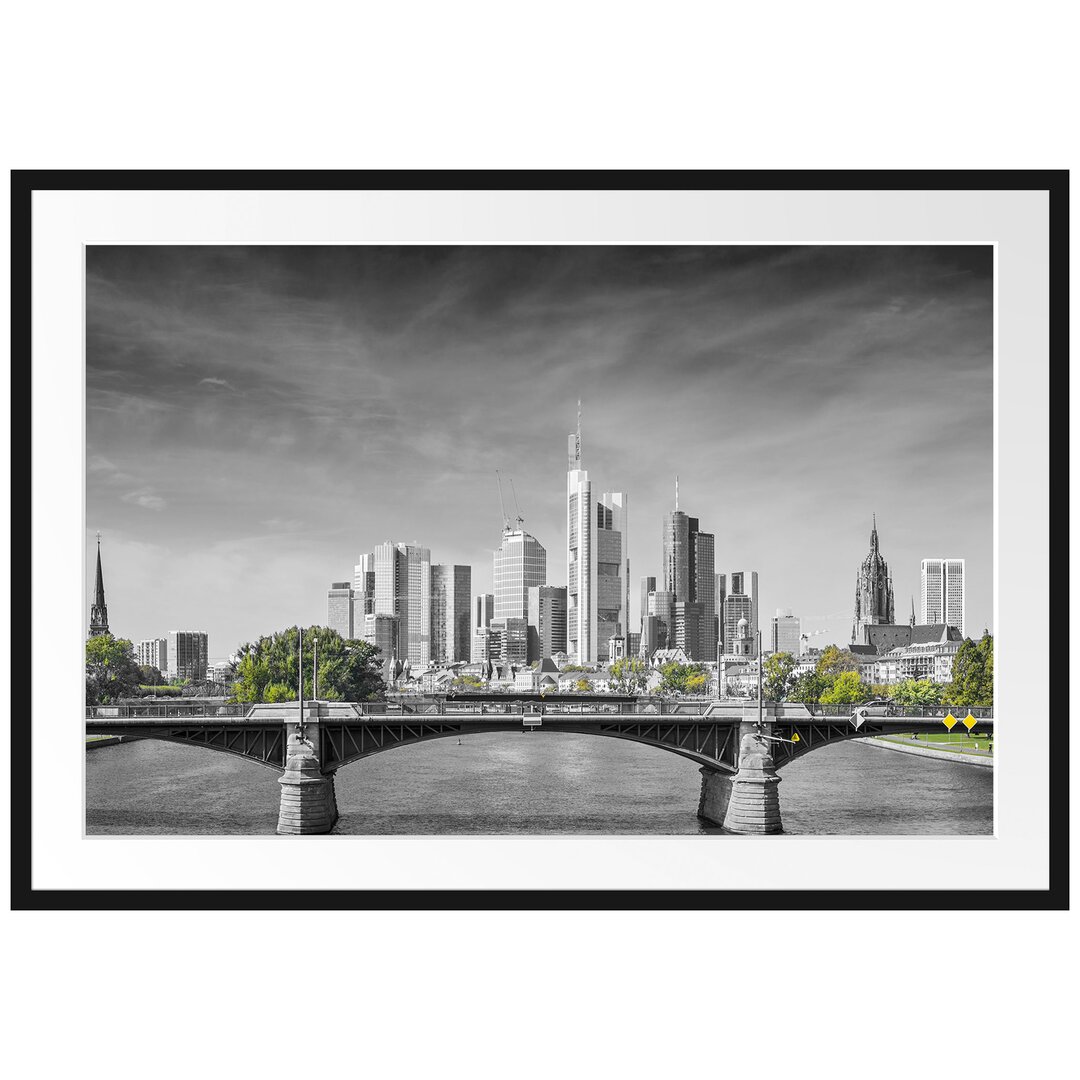 Gerahmtes Poster Skyline von Frankfurt am Main