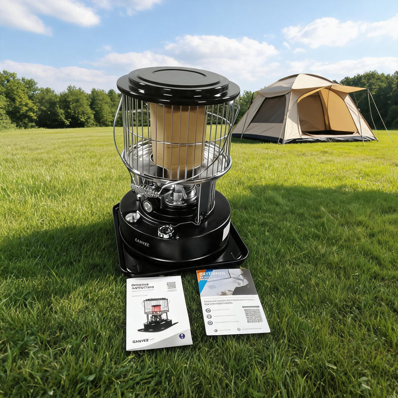 9000 BTU Portable Kerosene Heater & Stove, No-Electric Indoor Outdoor Heater Adjustable Flame & Height