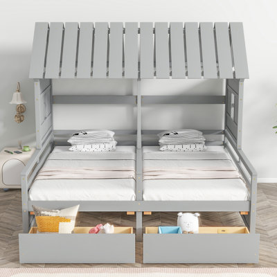 Twin Size Double House Platform Beds