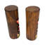 Ensemble de 2 statues tropicales tiki en bois brun sculpté à la main, tortue et palmier, 8 pouces de haut