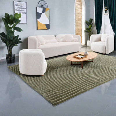 Ensemble de canapés modernes, canapé 3 places en tissu blanc Boucle, salon japonais Home