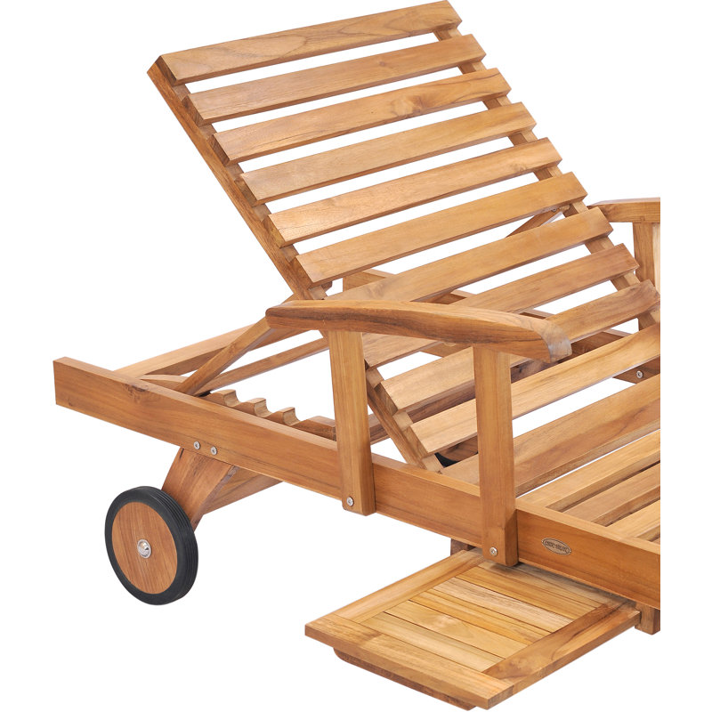 Chaise longue inclinable en bois de teck de qualité A 81 po Hammond