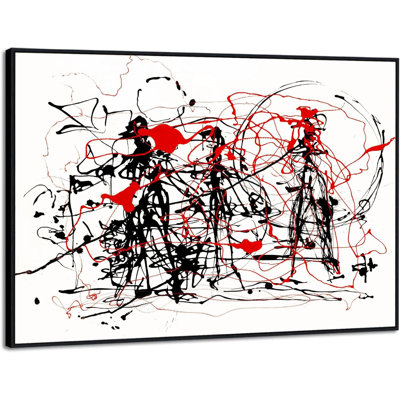 Framed Canvas Giclee Print Art Abstract Series#6 By Jackson Pollock Wall Art Living Room Home Office Decoration(Black Slim Frame,30"X40")