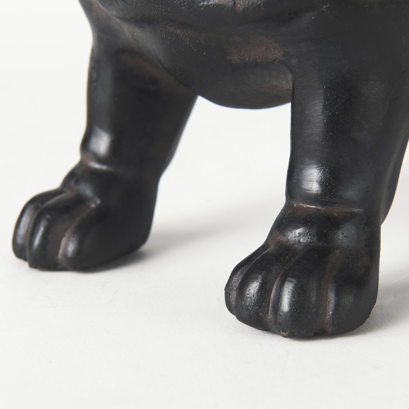 Sculpture bouledogue en résine noire