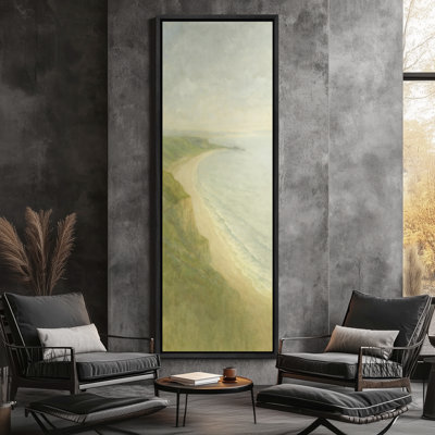 "Abstract Beach", reproduction d'art sur toile encadrée paysage côtier pour décoration murale moderne