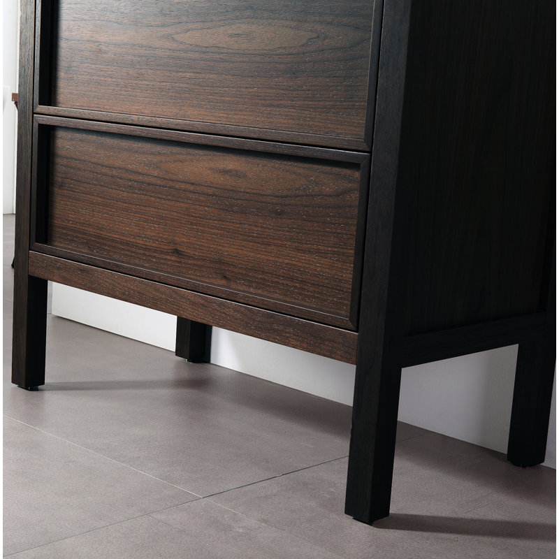 Ensemble de meuble-lavabo simple 35,43 po Gonzalo, Noyer foncé