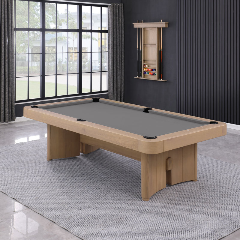 Table de billard en ardoise avec plateau de salle à manger Axis, 8 pi: H 30,91 po x l 103,03 po x P 59,02 po, Steel Grey, Non