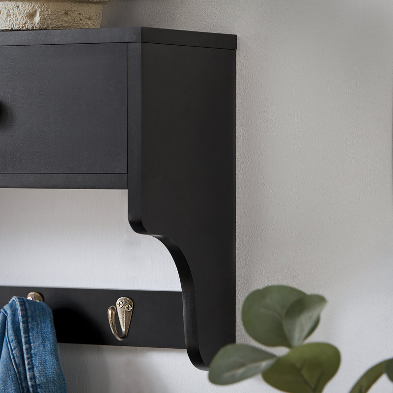 Isidore Wall 5 - Hook Wall Mounted Coat Rack, Black