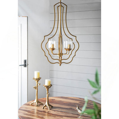 Lustre à 4 lumières en métal, luminaire suspendu avec chaîne réglable pour le vestibule de la salle à manger de la cuisine, ampoule non incluse