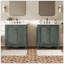 Ensemble de meuble-lavabo double avec finition sarcelle antique rétro-1960418585-1960418591