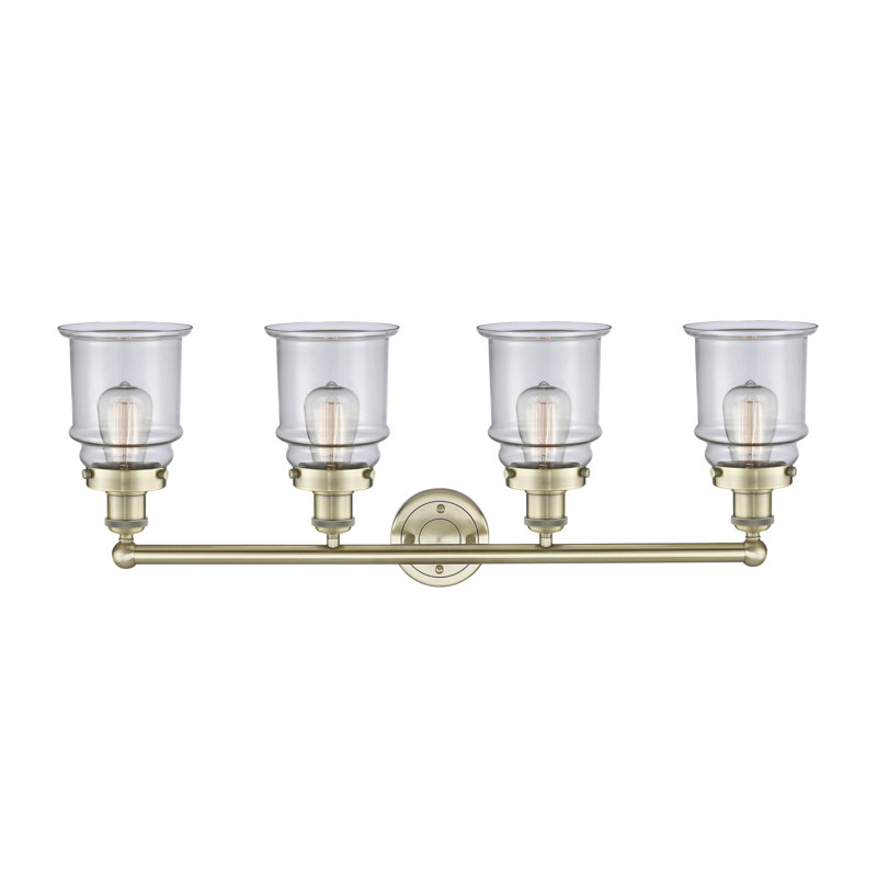 Cailen 4 - Light Dimmable Vanity Light, Clear, Antique Brass