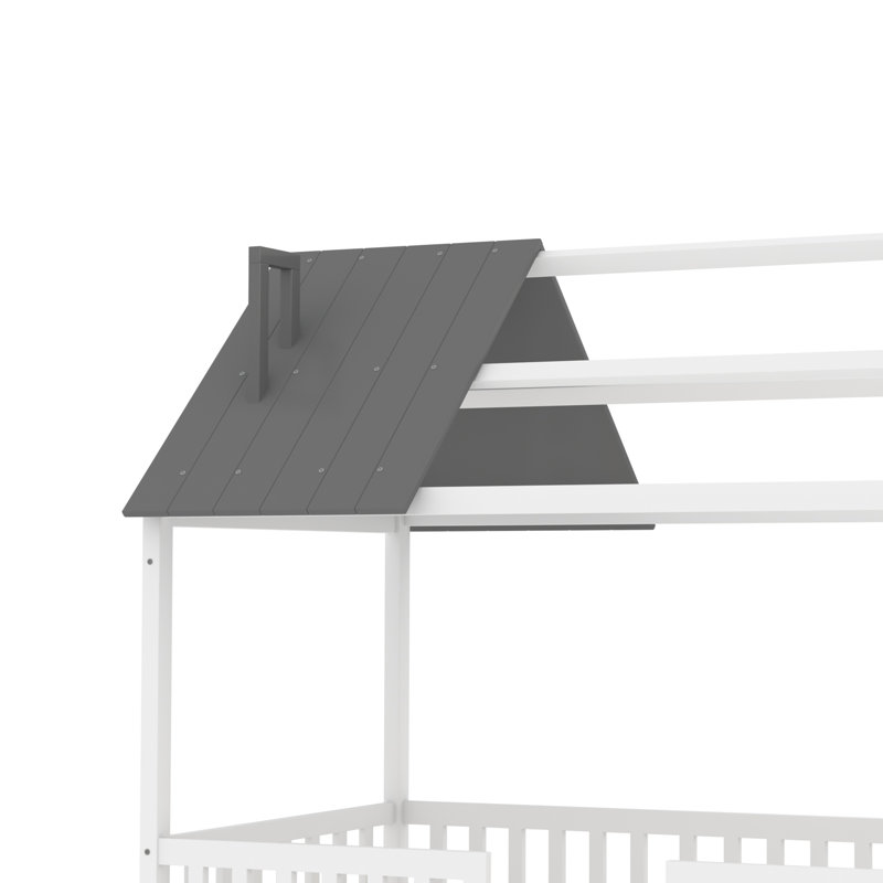 Lit pour enfant Avenal, Blanc / gris