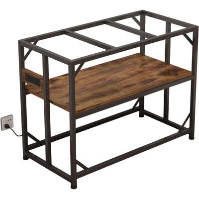 40 Gallon Fish Tank Stand with Power Outlets, Adjustable Aquarium Stand, Heavy Duty Terrarium Stand,