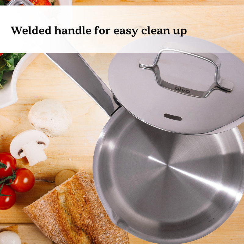 Alva Maestro 2 Qt Stainless Steel Non-Stick Saucier with Pour Spout