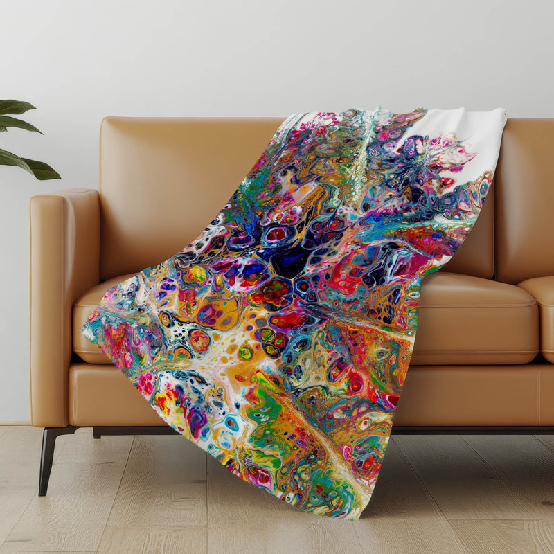 Addison Machine Washable Sherpa Abstract Throw Blanket