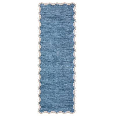 Machine Washable Rug Modern Scalloped Rug Non Slip, Neutral Indoor Carpet, Soft Non Shedding Floor Covering, Low Pile Thin Foldable Printed Mats for Living Room Bedroom Nursery