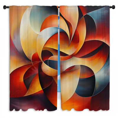 Rideaux de fenêtre abstraits, rideaux artistiques contemporains - 2 panneaux