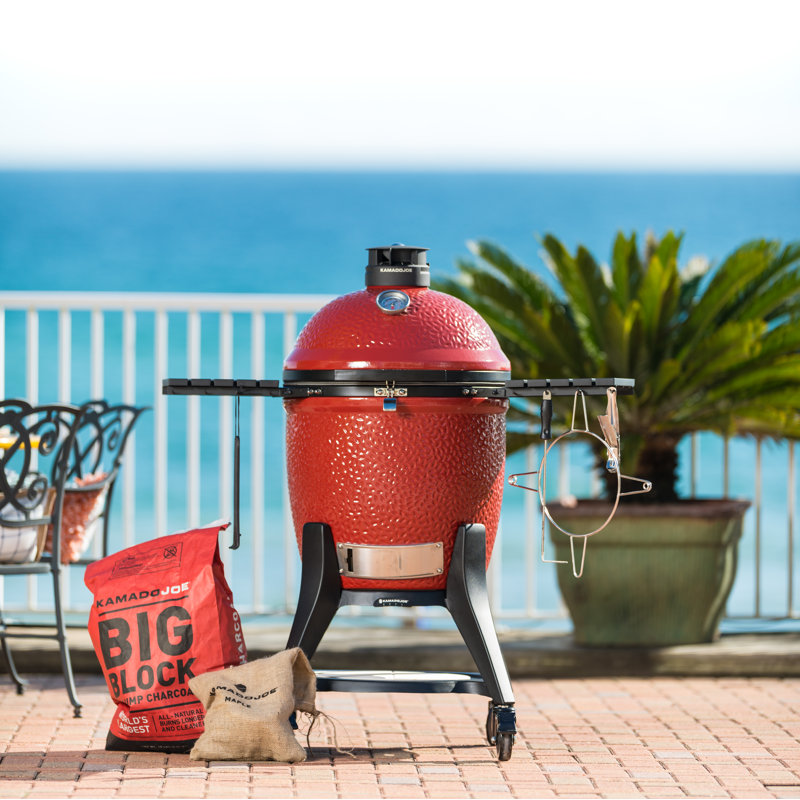 Kamado Joe Classic Joe III 18-inch Charcoal Grill in Red
