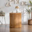 Table d'appoint cylindrique rétro - Design en relief à texture verticale - Moderne