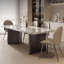 Table de salle à manger rectangulaire de couleur beige clair-4420700