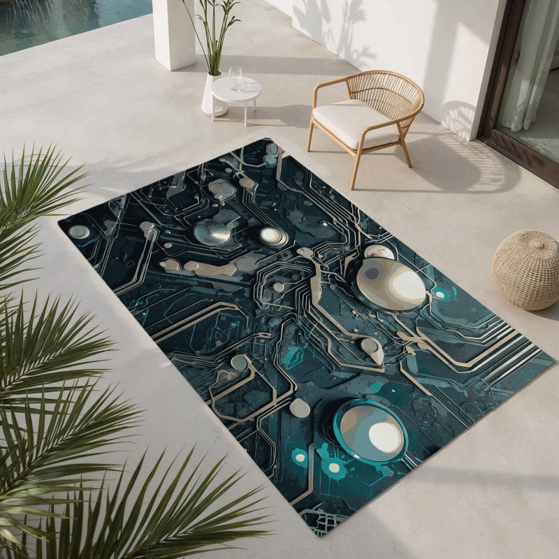 Tapis intérieur et extérieur Aurora Ray, Rectangle 4pi x 6 pi