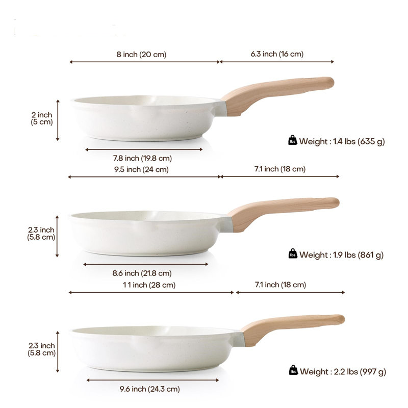 3 - Piece Non-Stick Ceramic Cookware Set