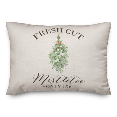 Mistletoe Light Linen Throw Pillow