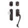 Nostalgic Warehouse Meadows Plate S Grip Handleset with Single Cylinder Deadbolt and Crystal Meadows Knob