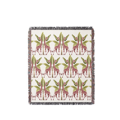 Kossy Giraffe Cotton Blend Blanket Throw