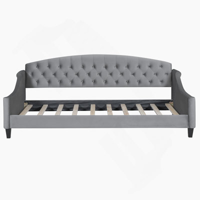 Modern And Stylish Tufted Button Daybed With Wood Structure, Ideal For Living Rooms, Dens, And Offices