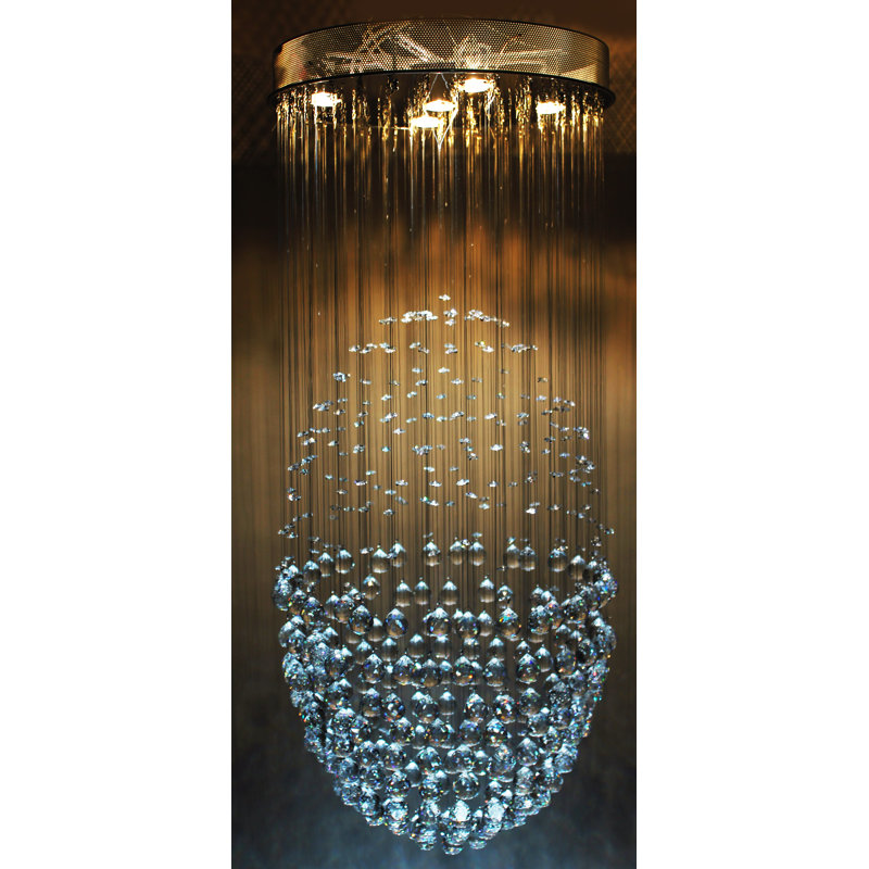 5 - Light Glass Tiered Chandelier