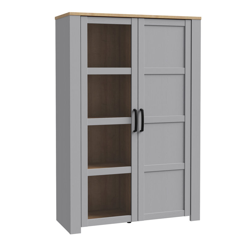 Akenzie Display Cabinet, Oak/Grey Oak, No