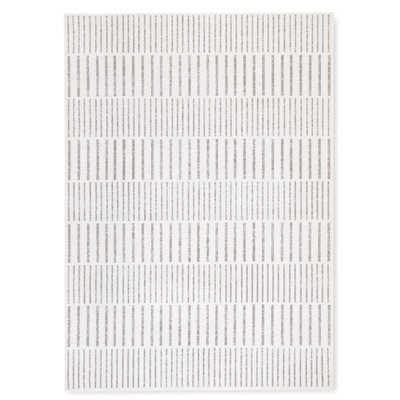 Tapis d'extérieur à rayures décalées pour l'extérieur Tommy Bahama ivoire / gris