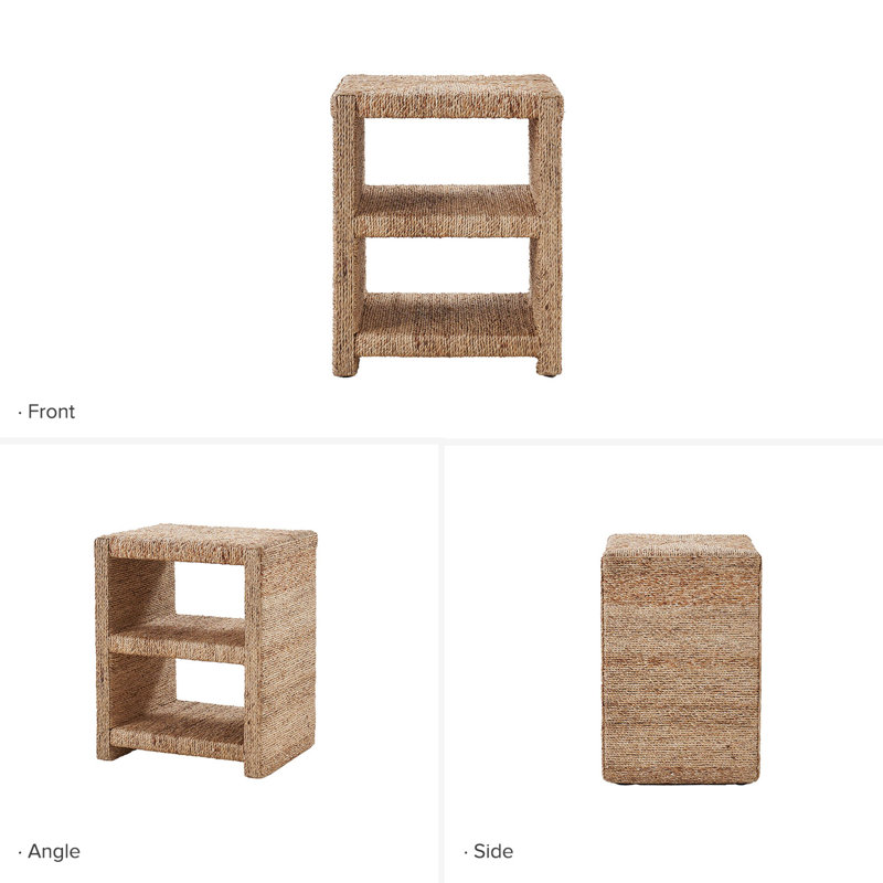 Boatwright Grass Rope End Table | Stylish Two Shelves