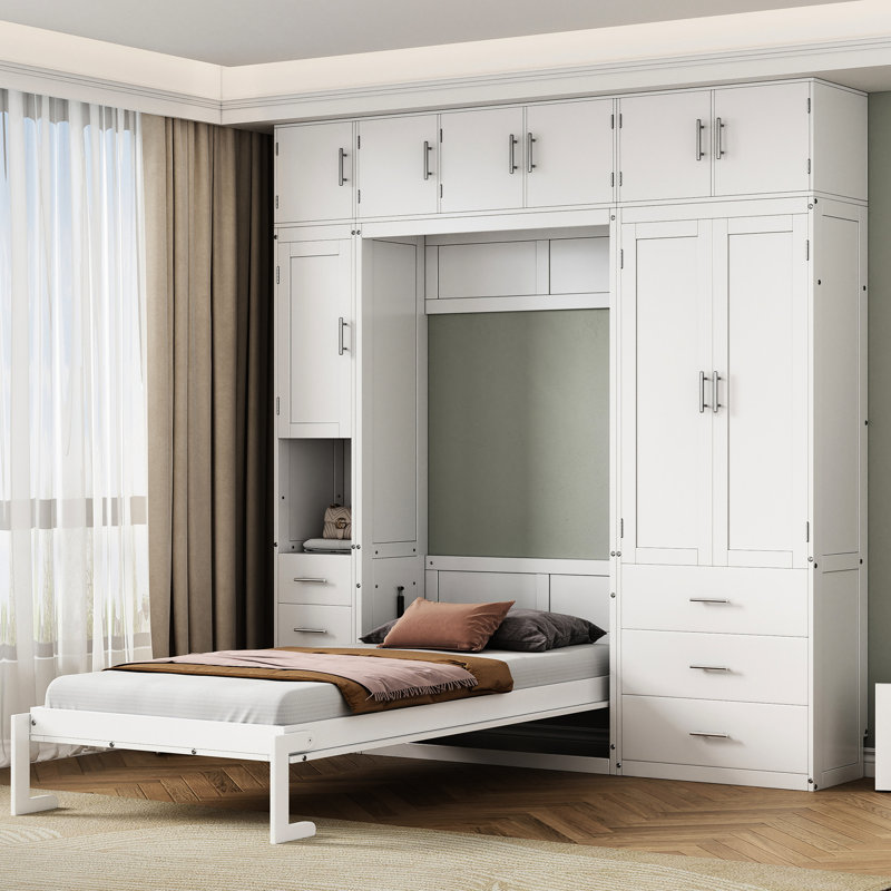 Lit simple blanc avec tablette et rangement pour tiroirs - Maximisez l'espace dans vos tiroirs de chambre à coucher