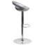 Contemporary Plastic Adjustable Height Barstool with Rounded Cutout Back and Chrome Base-969223432