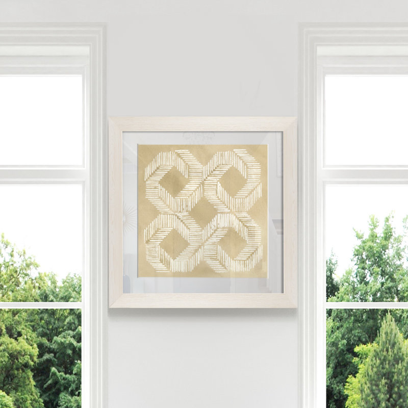 « Sand Stitch II », reproduction d’art graphique encadrée sur papier, H 17 po x l 17 po x P 1,5 po, Cadre blanc