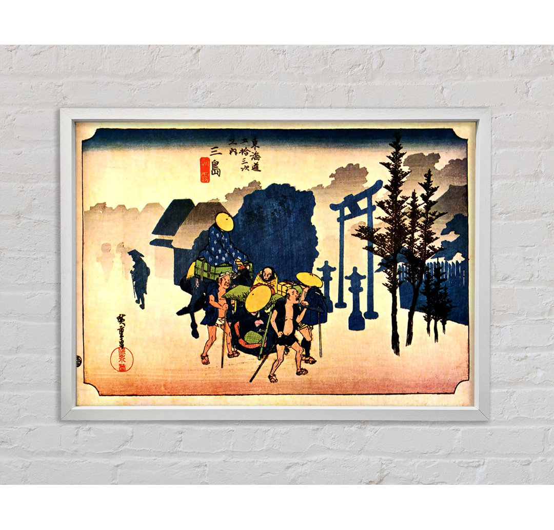 Hiroshige Dawn Mist - Einzelner Bilderrahmen Kunstdrucke auf Leinwand