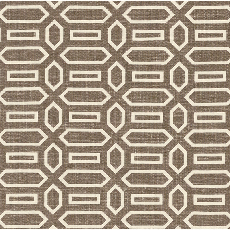Tissu pavillon Schumacher x Veere Grenney, Brun Berber