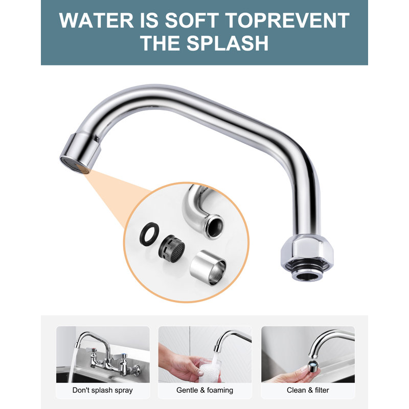 6" Faucet Swing Spout Replacement In Polished Chrome-G3/4 Internal Thread