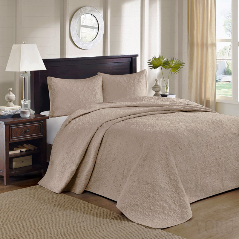 Reversible Quilt Set Khaki King/Cal King