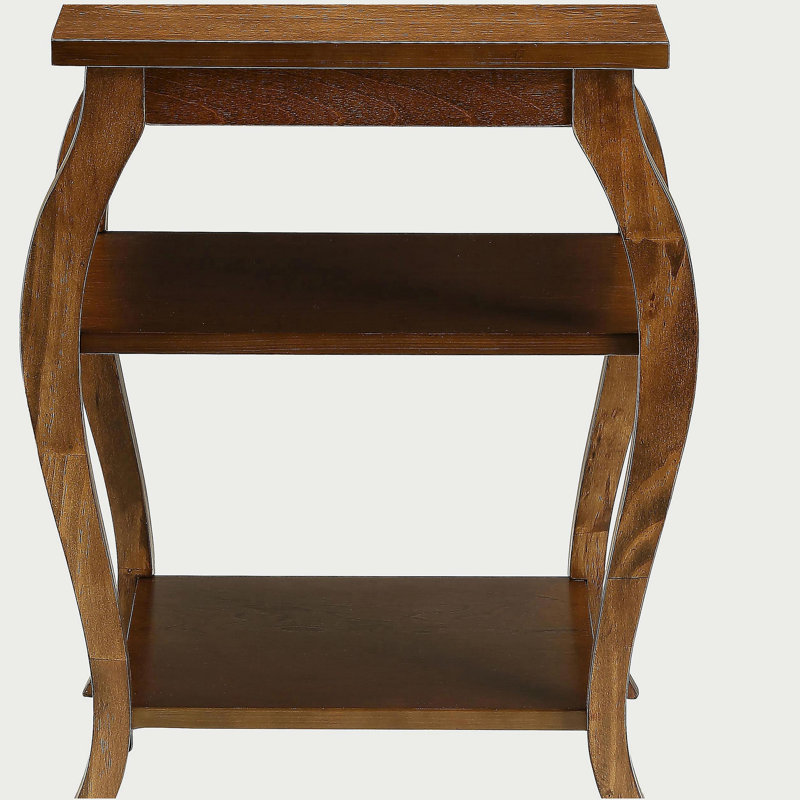 Walnut 2-shelf End Table, Walnut