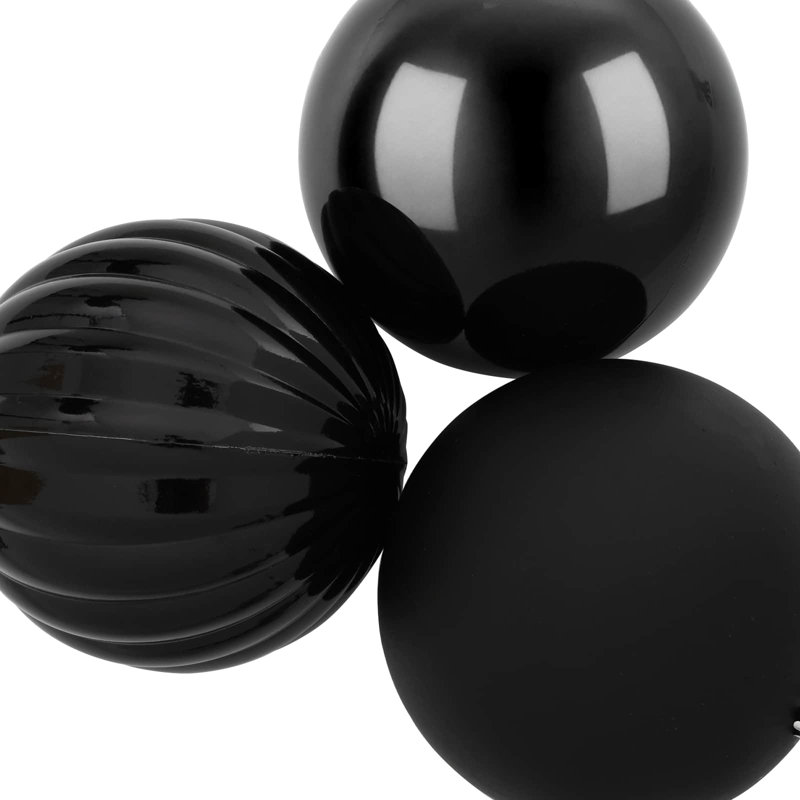 Christmas Ball Set Plastic Christmas Ball Ornaments, Ø 25 cm (3 pcs), Black