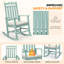 Chaises berçantes de patio en bois massif avec coussins blanc cassé (ensemble de 2)-274669482