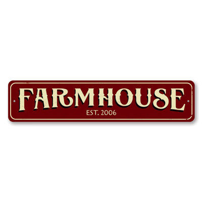 Farmhouse Established Date Custom Aluminum Sign