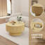 Table basse 29,5 "moderne avec motif rayé rainuré - Table centrale en panneau de fibres à densité moyenne avec tablette de rangement cachée, table d'appoint en forme de champignon pour le salon, la chambre à coucher ou la cuisine-1152064211