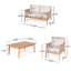 Ensemble de conversation modulaire d'extérieur 4 pièces en bois d'acacia et corde
